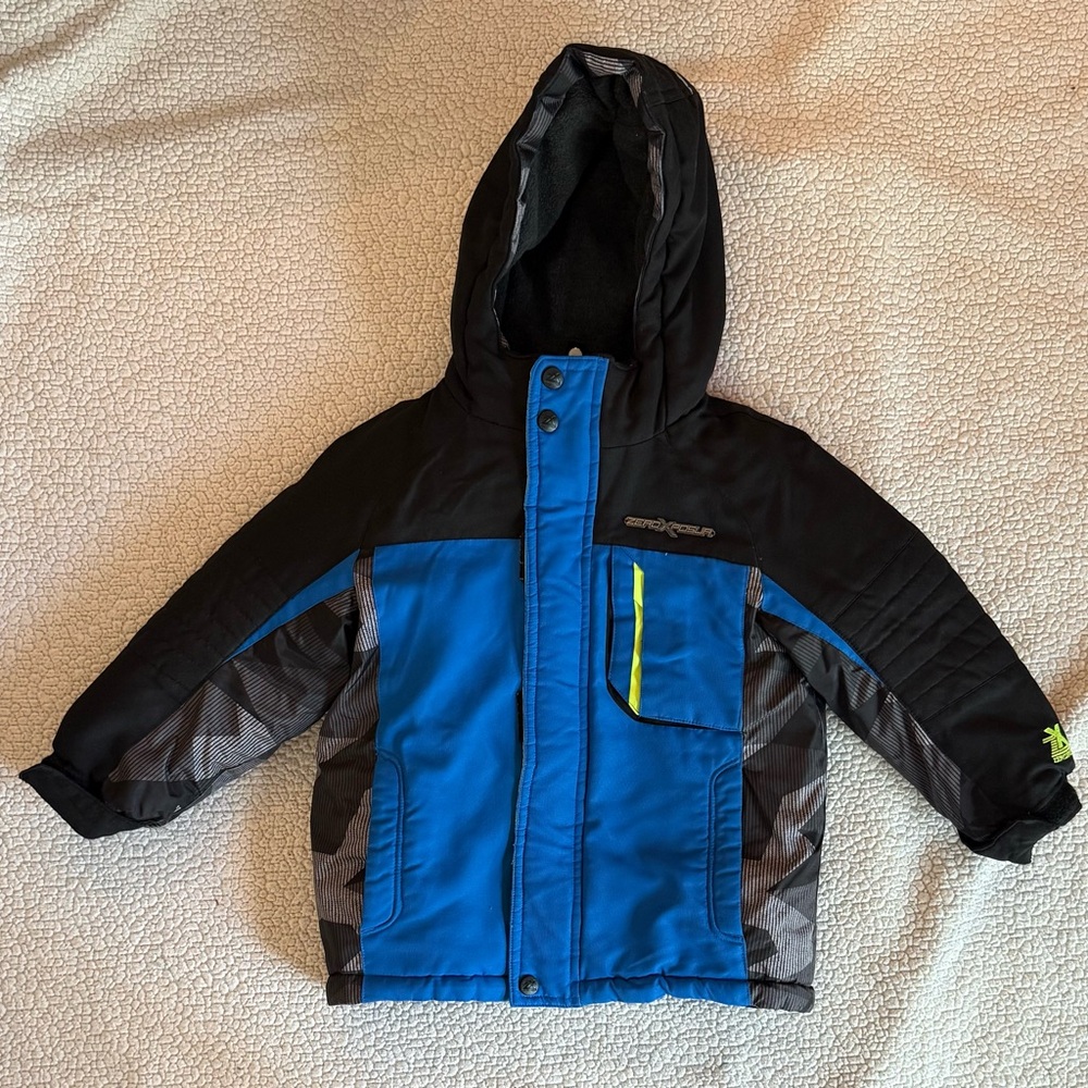 ZeroXposur Black and Blue 3-in-1 winter jacket- size 4